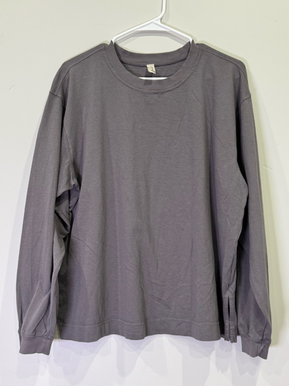 Free People Intimately Oversized Long Sleeve Crewneck Tee Basic Gray